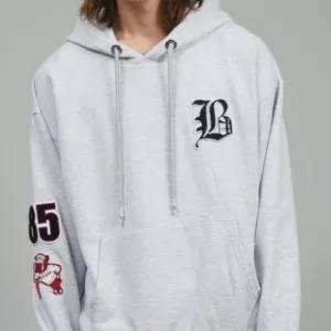 🍕J.B4 Just Before Multi Patch Hoodie | Gray | Medium | Made in Italy