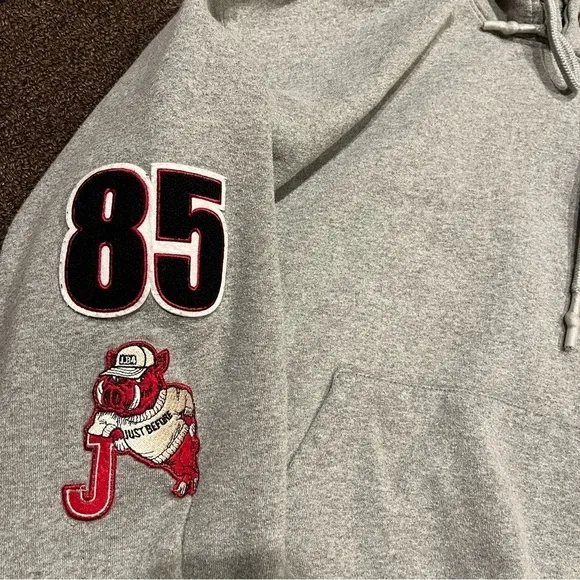 🍕J.B4 Just Before Multi Patch Hoodie | Gray | Medium | Made in Italy