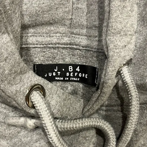 🍕J.B4 Just Before Multi Patch Hoodie | Gray | Medium | Made in Italy
