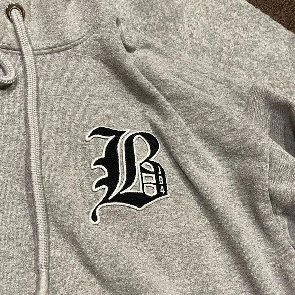 🍕J.B4 Just Before Multi Patch Hoodie | Gray | Medium | Made in Italy