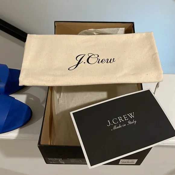 J.Crew 2Strap Boyd Blue Leather Sandals