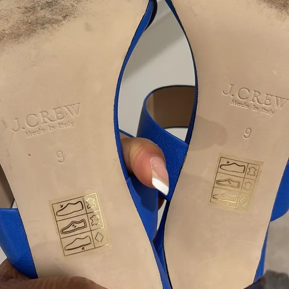 J.Crew 2Strap Boyd Blue Leather Sandals