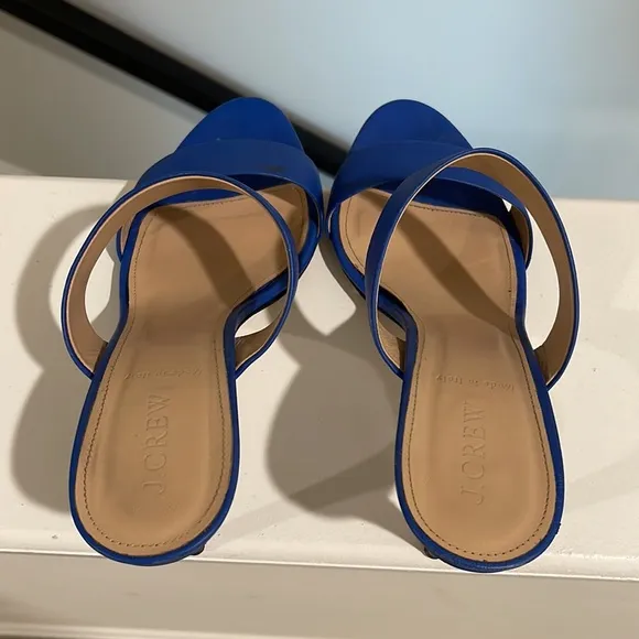 J.Crew 2Strap Boyd Blue Leather Sandals