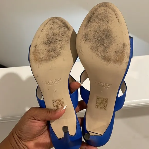 J.Crew 2Strap Boyd Blue Leather Sandals
