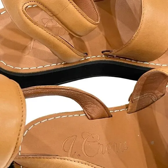 J. Crew, Leather Sandals, Tan, Size 8