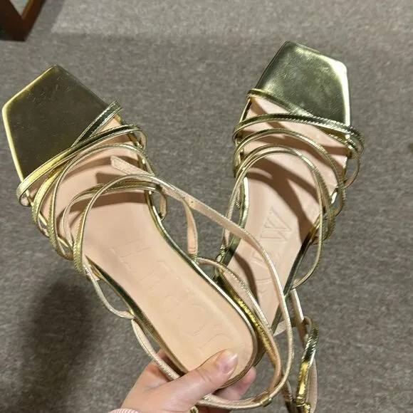 J.Crew New Capri strappy sandals in metallic leather