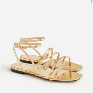 J.Crew New Capri strappy sandals in metallic leather