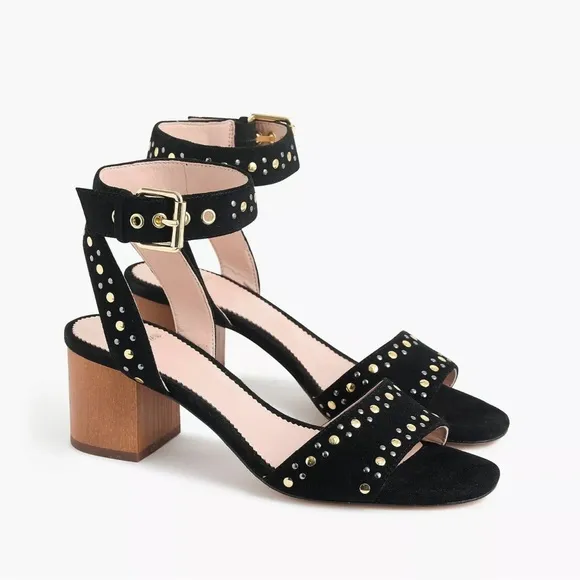 J.CREW Penny Sandals in Studded Suede Shoes AC163
