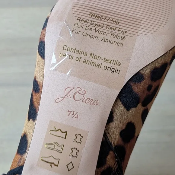 J.CREW Pointed-toe Sadie Boots in Leopard Calf HAIR (Sz. 7.5)