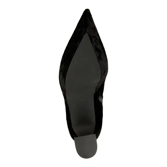 Jeffrey Campbell Black Velvet Knee High Pointed Platform Boots size 7 runs small