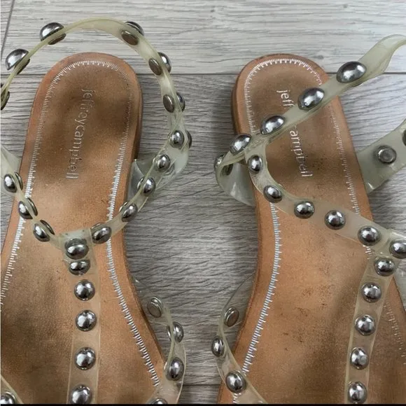 Jeffrey Campbell Calath Studded Clear Nude Strappy Sandals