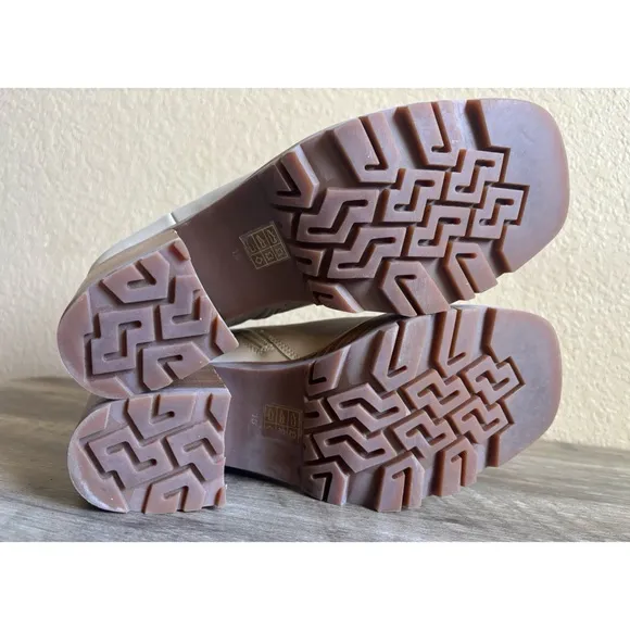 Jeffrey Campbell Chunky Heel Abundant Ice Beige Lug Sole Ankle Boots