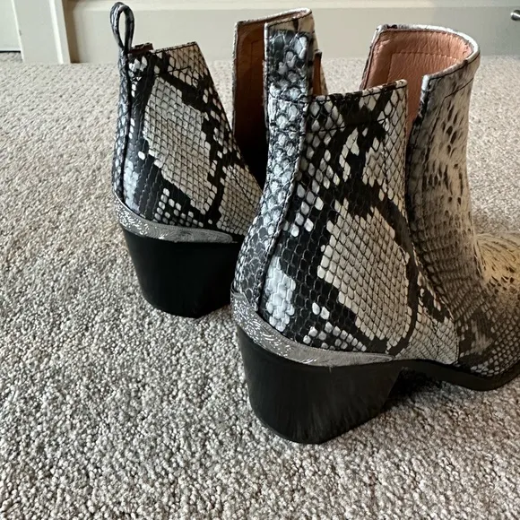 Jeffrey Campbell Cromwell Snakeskin Western Ankle Boots