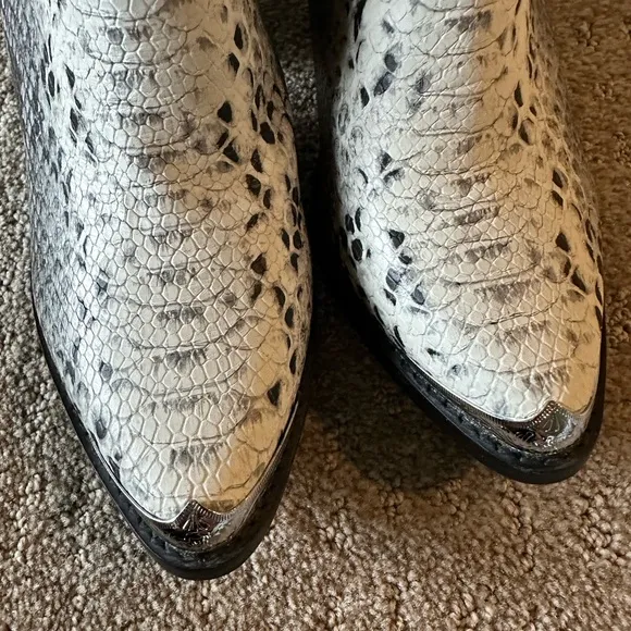 Jeffrey Campbell Cromwell Snakeskin Western Ankle Boots