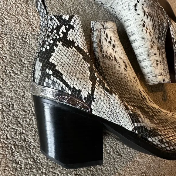 Jeffrey Campbell Cromwell Snakeskin Western Ankle Boots
