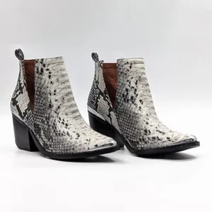 Jeffrey Campbell Cromwell Snakeskin Western Ankle Boots