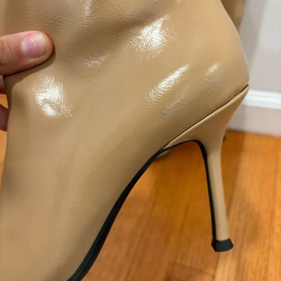 Jeffrey Campbell | Darlings Pointed Toe Heeled Boots In Bone Tan Color Size 8.5