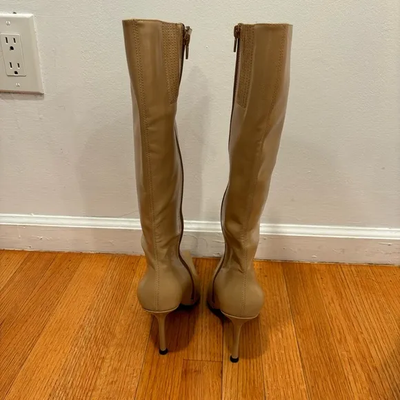 Jeffrey Campbell | Darlings Pointed Toe Heeled Boots In Bone Tan Color Size 8.5