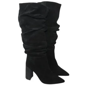 Jeffrey Campbell women's boots size 9 black suede pointed toe slouchy heels