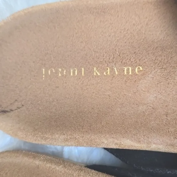 Jenni Kayne black  cotton crossover slip-on slide sandals 37 7