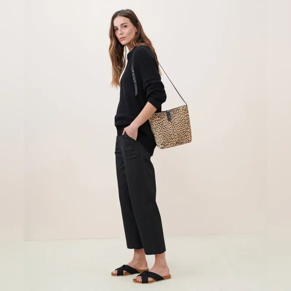 Jenni Kayne black  cotton crossover slip-on slide sandals 37 7