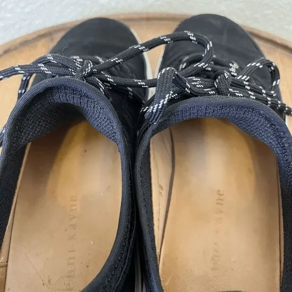 Jenni Kayne Suede Mesh Trainer Black Sneakers Women's Size 38 US 8