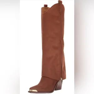 Jessica Simpson Cowboy Boots Western Microsuede Heeled Pull On 7M