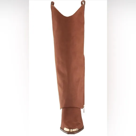 Jessica Simpson Cowboy Boots Western Microsuede Heeled Pull On 7M