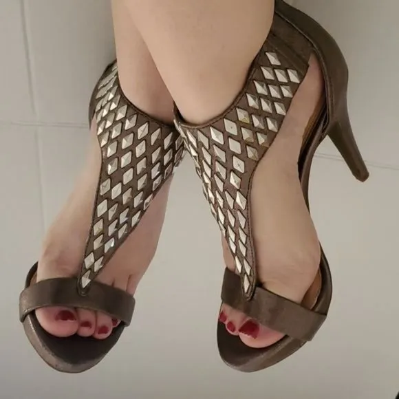 Jessica Simpson Heels Stilettos Shoes Studded Pumps Sandals Women's 5.5 WOMAN'S