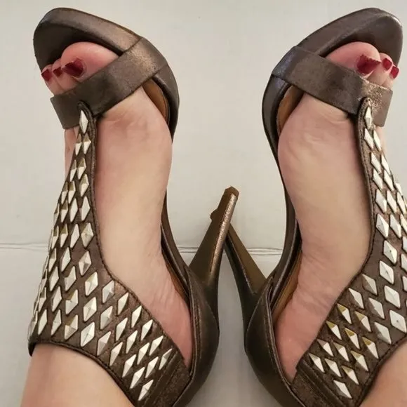 Jessica Simpson Heels Stilettos Shoes Studded Pumps Sandals Women's 5.5 WOMAN'S