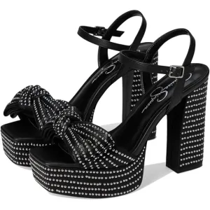 Jessica Simpson Lollien Platform in Black Elegant Black Studded Sandals Size 12