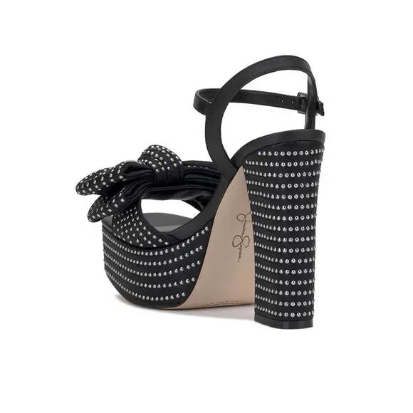Jessica Simpson Lollien Platform in Black Elegant Black Studded Sandals Size 12