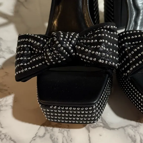 Jessica Simpson Lollien Platform in Black Elegant Black Studded Sandals Size 12