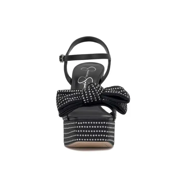 Jessica Simpson Lollien Platform in Black Elegant Black Studded Sandals Size 12