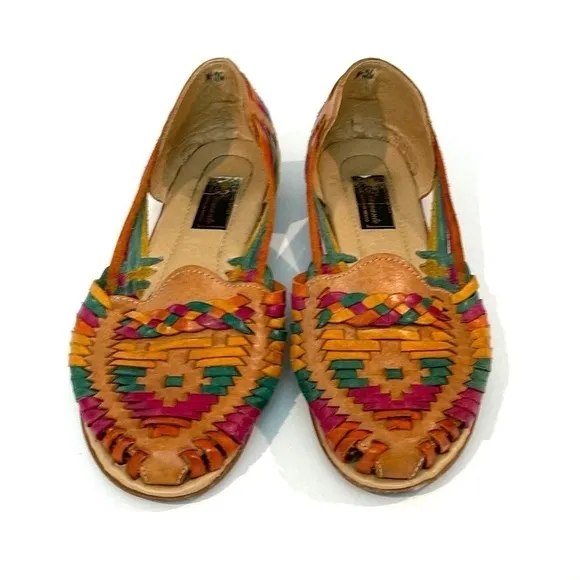 Jewel tone huarache sandals
