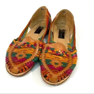 Jewel tone huarache sandals