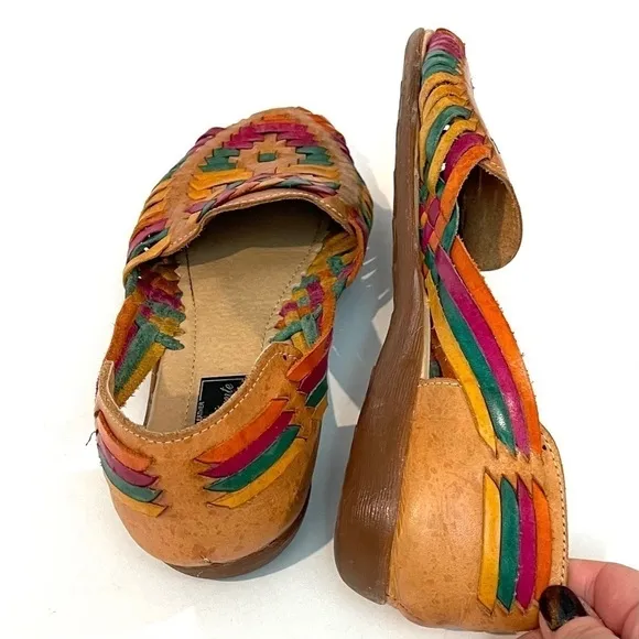 Jewel tone huarache sandals