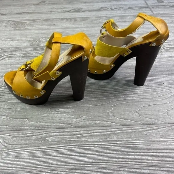 JIMMY CHOO Ankle Wrap Sandals - Studded &amp; Stacked Heel