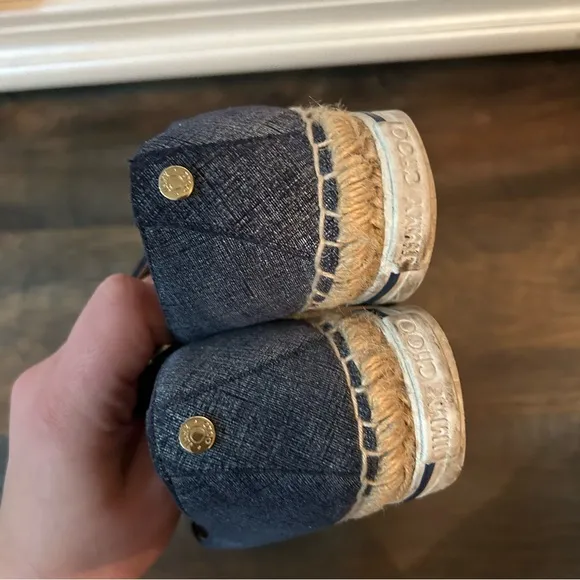 Jimmy Choo Denim Espadrille Loafers Size 38.5 (8)