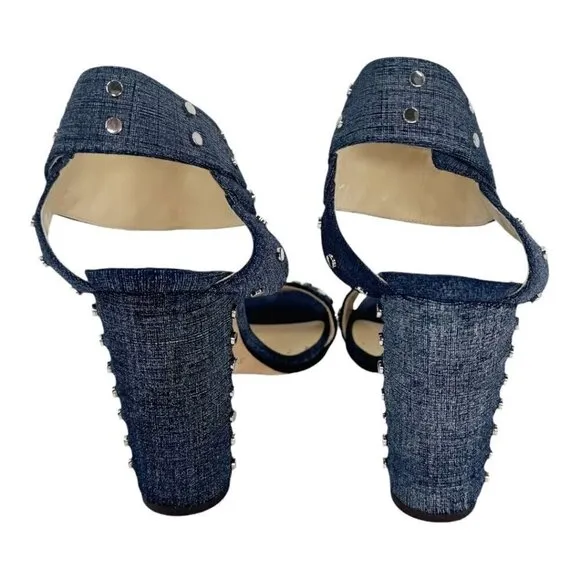 Jimmy Choo Denim Studded Sandals