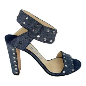 Jimmy Choo Denim Studded Sandals