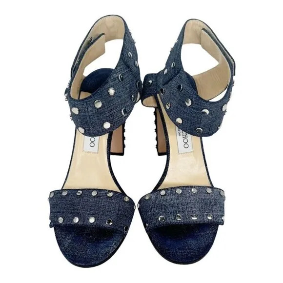 Jimmy Choo Denim Studded Sandals