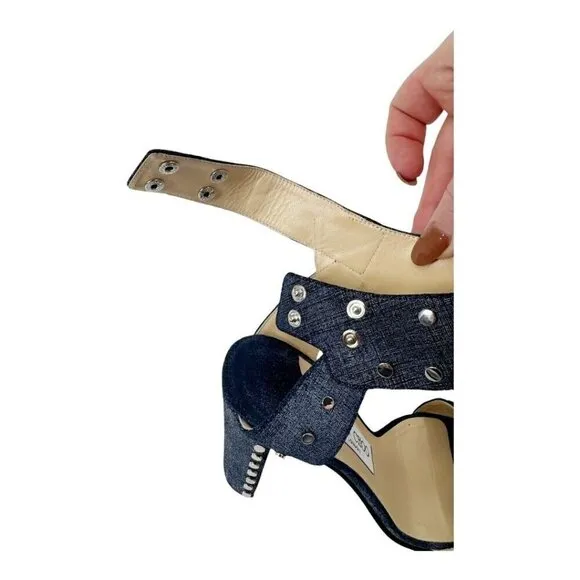 Jimmy Choo Denim Studded Sandals