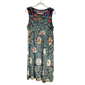 Johnny Was Womens Kashim Easy Fit Tank Floral Motif Dress Boho Size Large