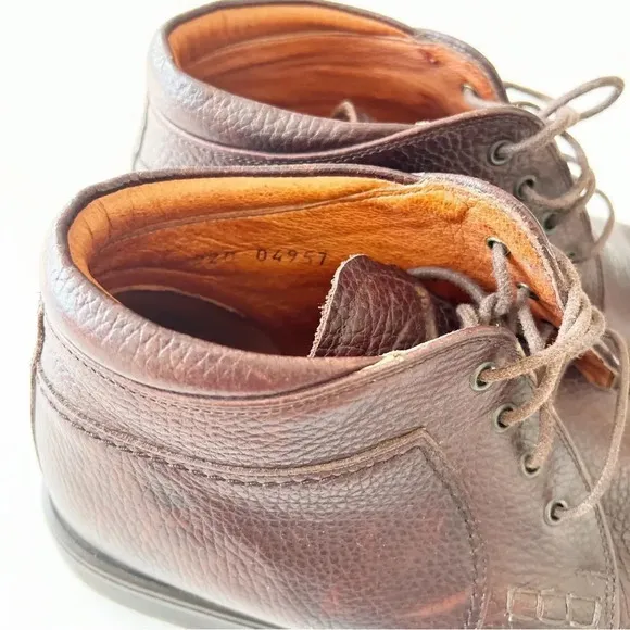 Johnston &amp; Murphy Oxblood Pebbled‎ Leather 5” Ankle Boots Size 9 Lace Up Comfort