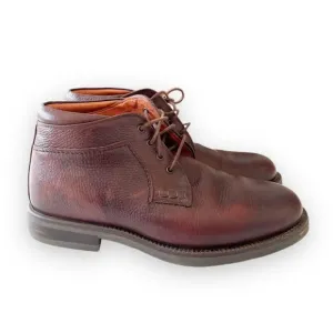 Johnston &amp; Murphy Oxblood Pebbled‎ Leather 5” Ankle Boots Size 9 Lace Up Comfort