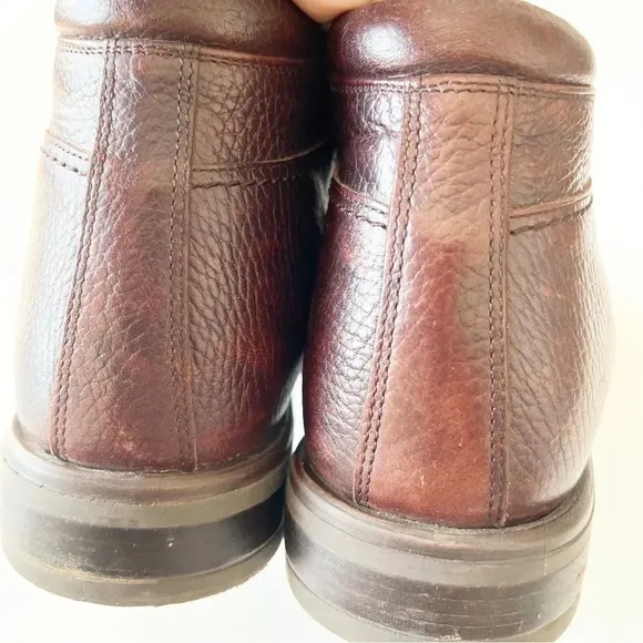 Johnston &amp; Murphy Oxblood Pebbled‎ Leather 5” Ankle Boots Size 9 Lace Up Comfort