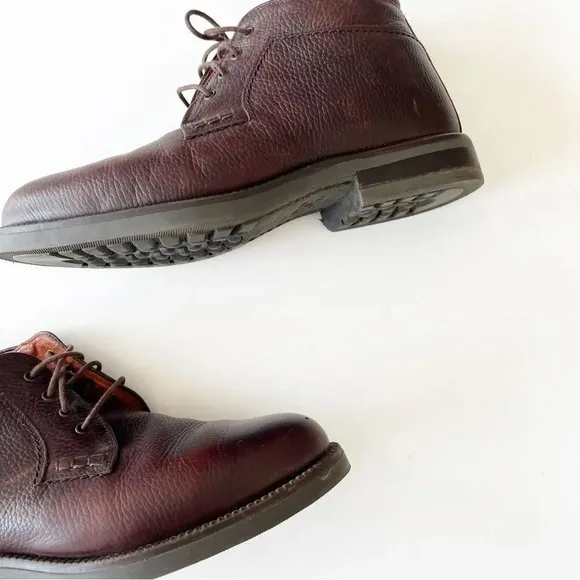 Johnston &amp; Murphy Oxblood Pebbled‎ Leather 5” Ankle Boots Size 9 Lace Up Comfort