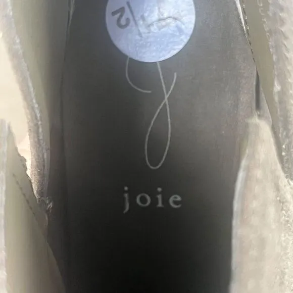 Joie Kayden Ankle Boots Women's Size 7.5 Faux Suede Vegan Olive Chunky Heel