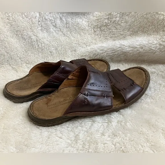 Josef Seibel Leather Slides Size EU 44/ US 10.5